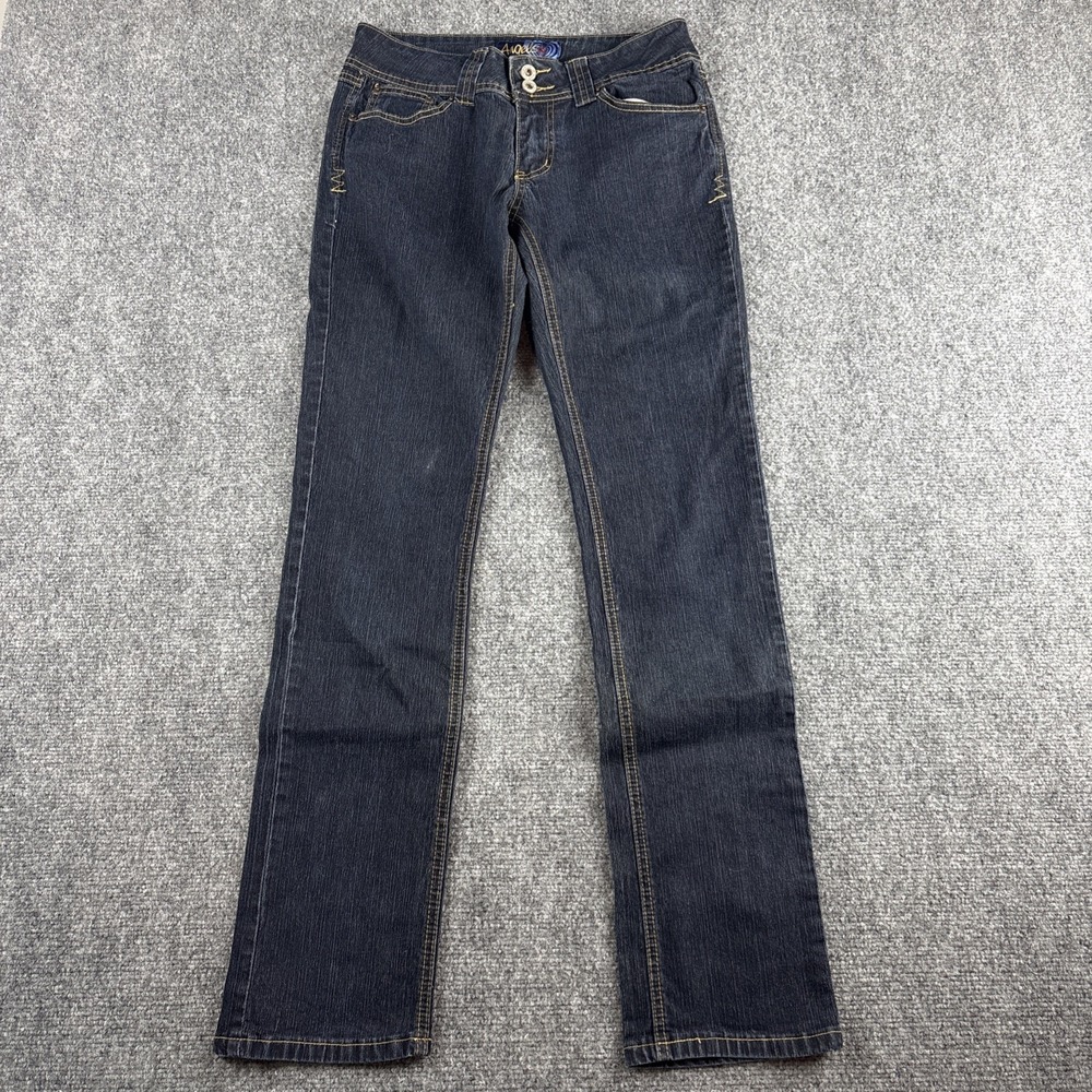 Vintage Y2K Angels Double Button Straight Leg Jeans Size 9 Dark Wash